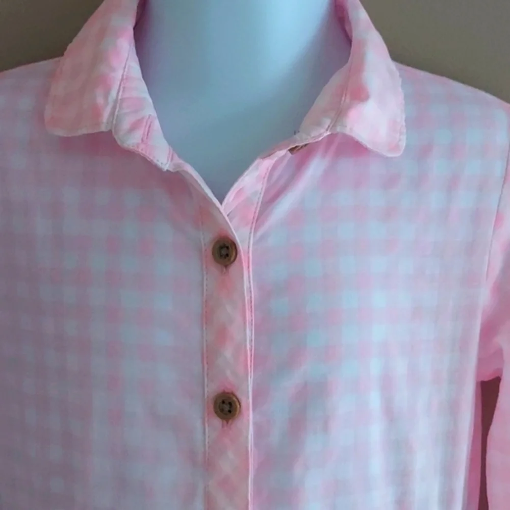 Carter's Gingham shirt dress with adjustable sleeves and bows - pink - size 3T